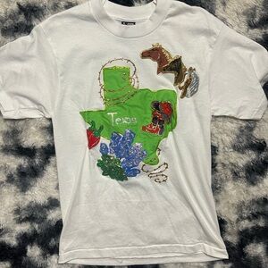 Custom Texas Graphic White T-Shirt